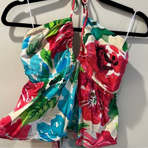 Zara Floral Multicolor Women's Top Size Large NWOT - Picture 5 of 6